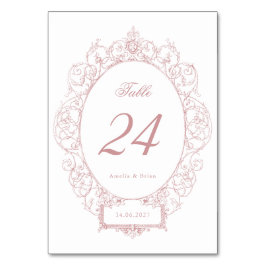 Elegant Vintage Blommigt Ornament Ram Bröllop Bordsnummer