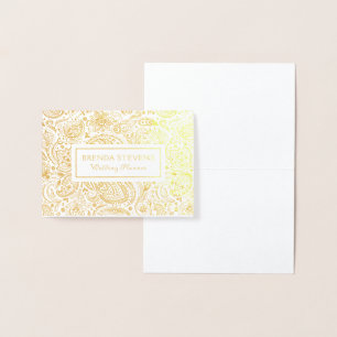 Elegant vintage blommigt paisley folierat kort