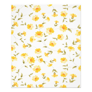 Elegant Vintage Blommigt Tapet Poster