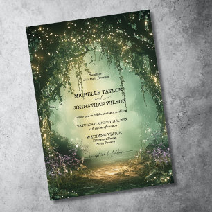 Elegant Vintage Blommigt Victorian Enchanted Fores Inbjudningar