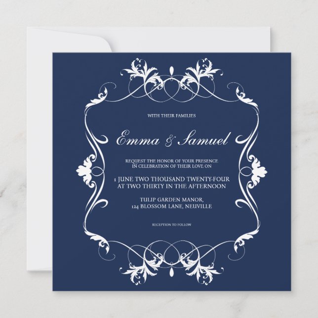 Elegant Vintage Blomstrande Spara datumet (Framsida)