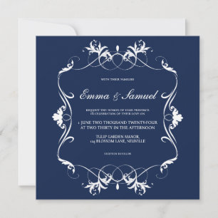 Elegant Vintage Blomstrande Spara datumet