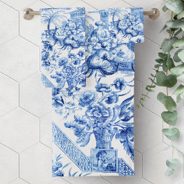 Elegant Vintage Blue and White Chinoiserie