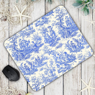 Elegant vintage blue toile de jouy musmatta