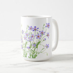 Elegant Vintage Blue Wildblommor Large Mugg