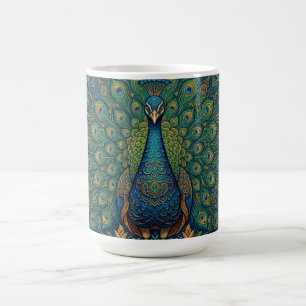 Elegant vintage bohemisk påfågeldesign kaffemugg