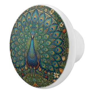 Elegant vintage bohemisk påfågeldesign knopp