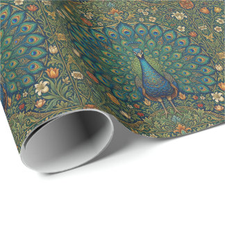 Elegant vintage bohemisk påfågeldesign presentpapper