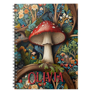 Elegant vintage bohemisk svampskog anteckningsbok