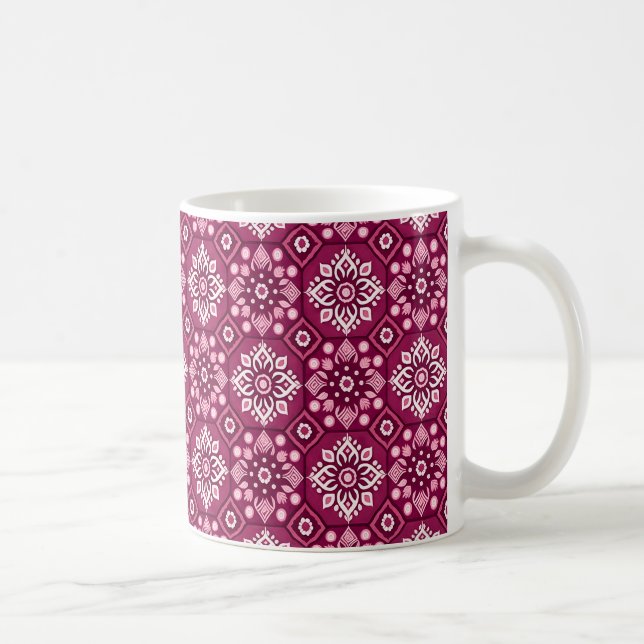 Elegant Vintage Boho Blommönster Kaffemugg (Höger)
