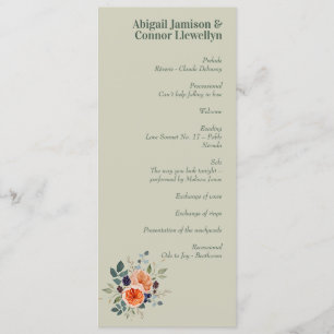 Elegant Vintage Boho Red Orange Grått Program