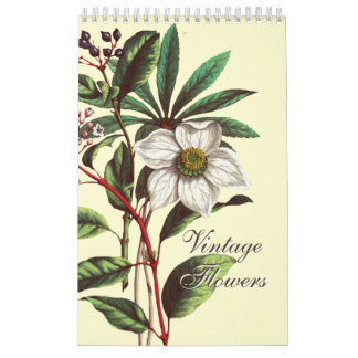 Elegant Vintage Botanical Flower Illustrations Kalender
