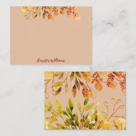 Elegant vintage botanical ram löv med namn anteckningskort