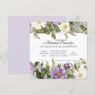 Elegant Vintage Botanique Peony Blommigt Lavender Inbjudningar