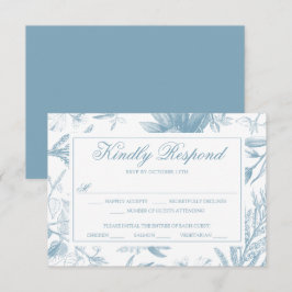 Elegant Vintage Botanisk Bröllops-RSVP-kort Inbjudningar