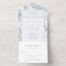 Elegant Vintage Botanisk dammblått