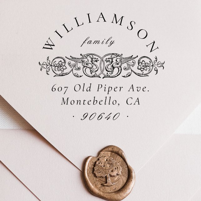 Elegant Vintage Botanisk familjs Returadress Självfärgande Stämpel (Skapare uppladdad)