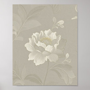 Elegant Vintage Botanisk Illustration av Peony med Poster