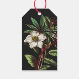 Elegant Vintage Botanisk jul Ro Flower Presentetikett