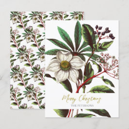 Elegant Vintage Botanisk jul Ro Flower Vykort