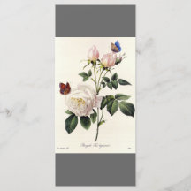 Elegant vintage botanisk konst grå bokmärke