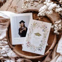 Elegant Vintage Botaniska Blommigten Studenten