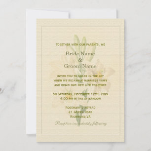 Elegant vintage botaniska konstblommor bröllop inbjudningar