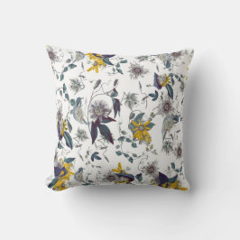 Elegant Vintage Botaniska passionsblommor Kudde