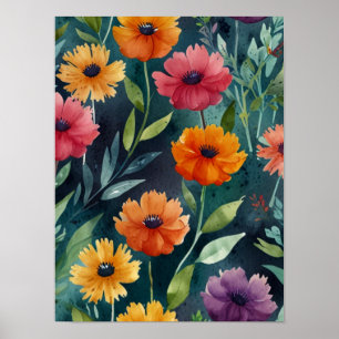 Elegant Vintage Botaniskt Poster