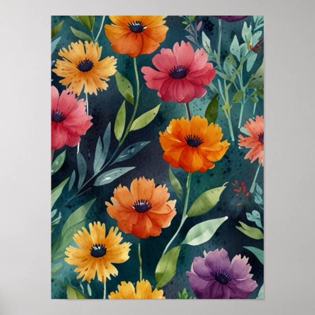 Elegant Vintage Botaniskt Poster (Framsidan)