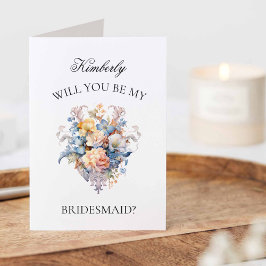 Elegant Vintage Bouquet Bridesmaid Frieri Inbjudan