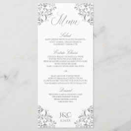 Elegant Vintage bröllop Menu | Nadin (Grått) Meny