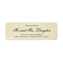 Elegant Vintage bröllop Returadress