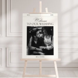 Elegant Vintage bröllop Välkomstsigneringsfotot Po Poster