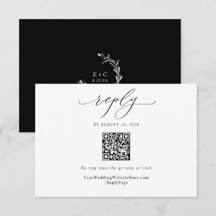 Elegant Vintage Bröllops QR-kod Enkel OSA Kort