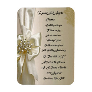 Elegant Vintage Bröllopsinbjudan – Ornate Guld F Magnet