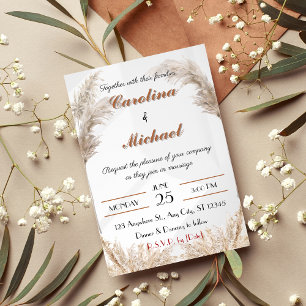 ELEGANT VINTAGE BROWN WEDING INVICATION INBJUDNINGAR