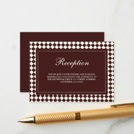 Elegant Vintage Burgundy Wedding Reception Tilläggskort