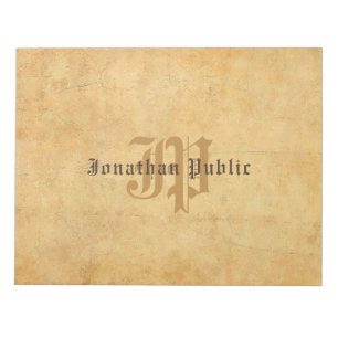 Elegant Vintage Calligraphed Monogram-mall Anteckningsblock