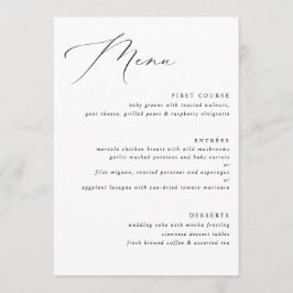 Elegant Vintage Calligraphy Bröllop Menu Meny