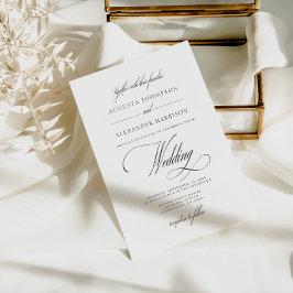 Elegant Vintage Calligraphy Classy Bröllop Inbjudningar