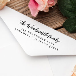 Elegant Vintage Calligraphy Rustic Returadress Stämpel