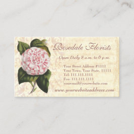 Elegant Vintage Camellia Gardener eller Florist Visitkort