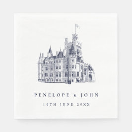 Elegant Vintage Castle illustration Bröllop Pappersservett