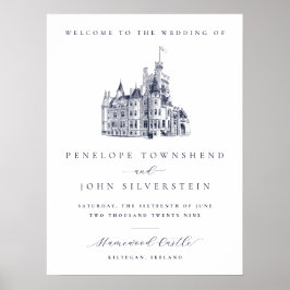 Elegant Vintage Castle Welcome Wedding Poster