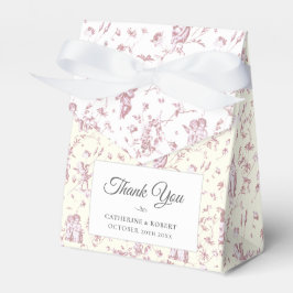Elegant Vintage Chic Rosa Änglar Toile Bröllop Presentaskar