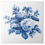 Elegant Vintage China Blue Ro<br><div class="desc">Elegant och chic,  romantiskt ljusblått vintage ro och löv på ren vit bakgrund.</div>