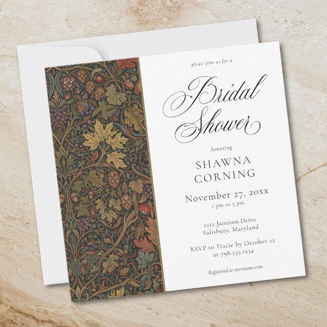Elegant Vintage Cottage Botanical Fall Shower Inbjudningar (Elegant Vintage Cottage Botanical Fall Shower Invitation)