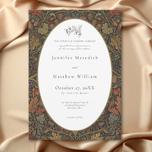Elegant Vintage Cottage Botanical Fall Wedding Inbjudningar