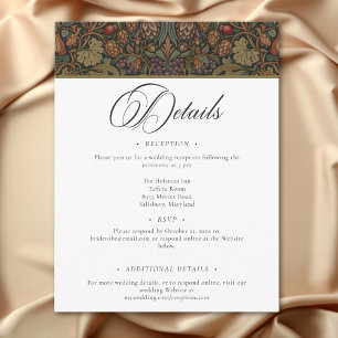 Elegant Vintage Cottage Botanical Fall Wedding Tilläggskort